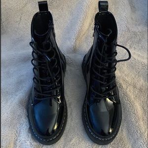 Patent leather combat boots size 8